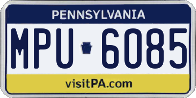 PA license plate MPU6085