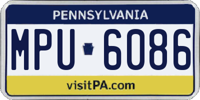 PA license plate MPU6086