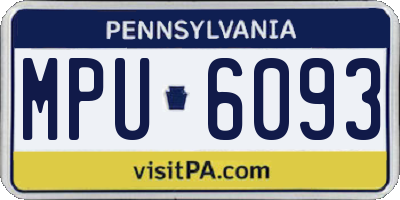 PA license plate MPU6093