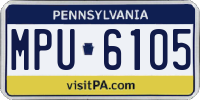 PA license plate MPU6105