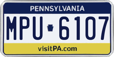 PA license plate MPU6107