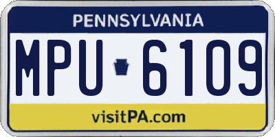 PA license plate MPU6109