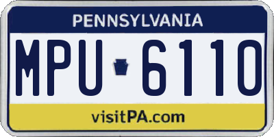 PA license plate MPU6110