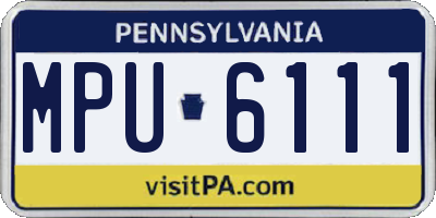 PA license plate MPU6111
