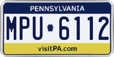 PA license plate MPU6112