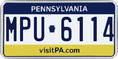 PA license plate MPU6114