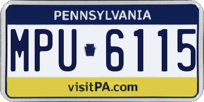 PA license plate MPU6115