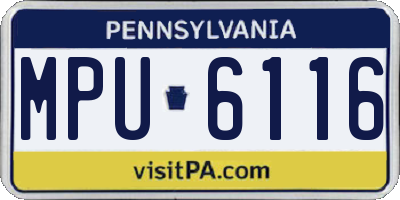 PA license plate MPU6116