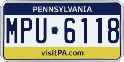PA license plate MPU6118