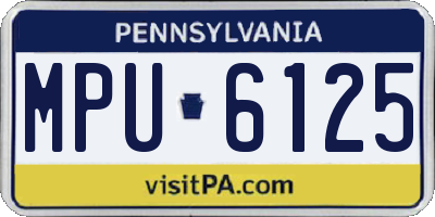 PA license plate MPU6125
