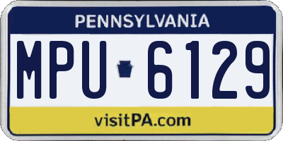 PA license plate MPU6129