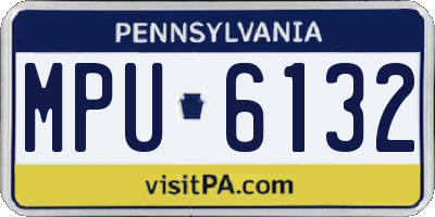 PA license plate MPU6132