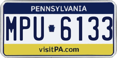 PA license plate MPU6133