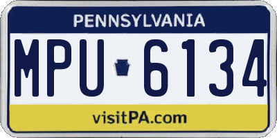 PA license plate MPU6134