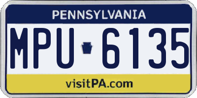 PA license plate MPU6135