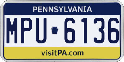 PA license plate MPU6136