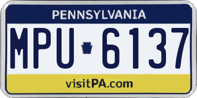 PA license plate MPU6137