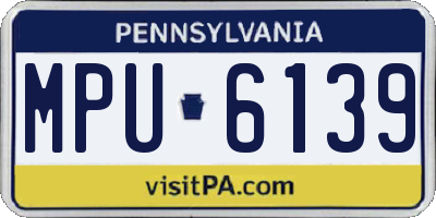 PA license plate MPU6139