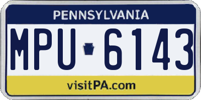 PA license plate MPU6143