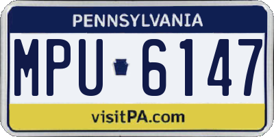 PA license plate MPU6147
