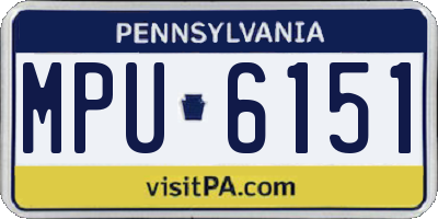 PA license plate MPU6151