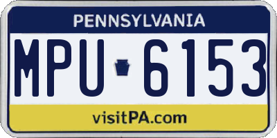 PA license plate MPU6153
