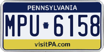 PA license plate MPU6158