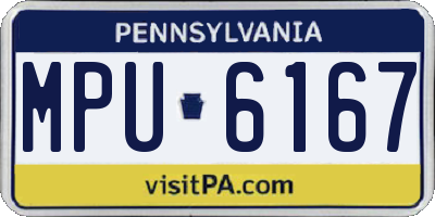 PA license plate MPU6167