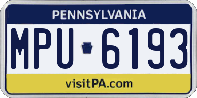 PA license plate MPU6193