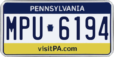 PA license plate MPU6194