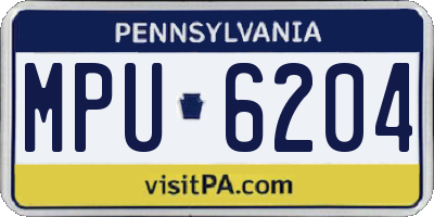 PA license plate MPU6204
