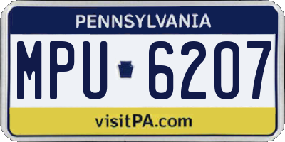 PA license plate MPU6207