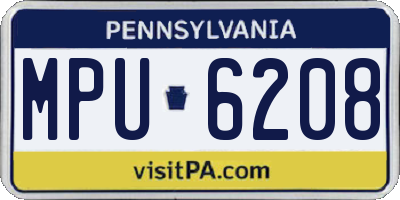 PA license plate MPU6208