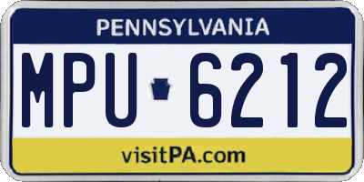 PA license plate MPU6212