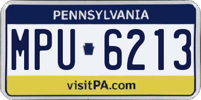 PA license plate MPU6213