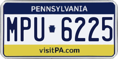PA license plate MPU6225