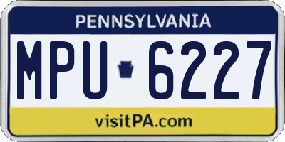 PA license plate MPU6227