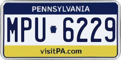 PA license plate MPU6229