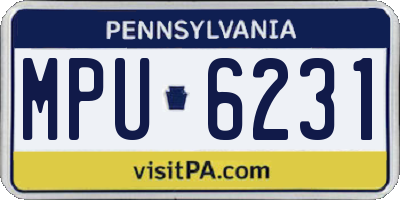 PA license plate MPU6231