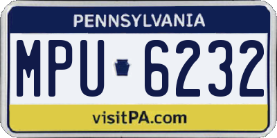 PA license plate MPU6232