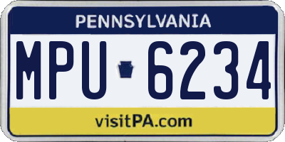 PA license plate MPU6234