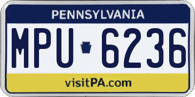 PA license plate MPU6236