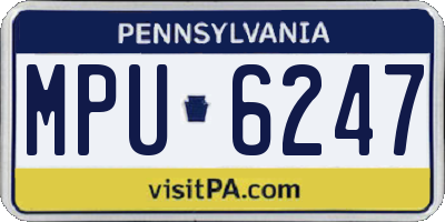 PA license plate MPU6247