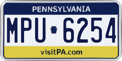 PA license plate MPU6254