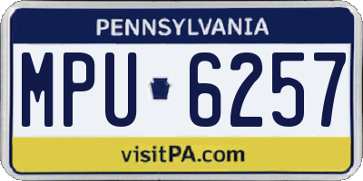 PA license plate MPU6257