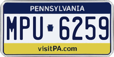 PA license plate MPU6259