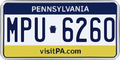 PA license plate MPU6260