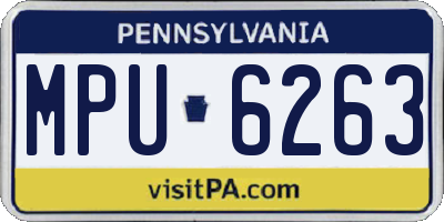 PA license plate MPU6263