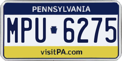 PA license plate MPU6275