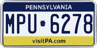 PA license plate MPU6278